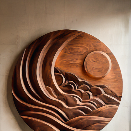 Modern Mountain Sun Wall Art Sculpture For Living Room RTTHTTWA075
