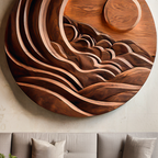 Modern Mountain Sun Wall Art Sculpture For Living Room RTTHTTWA075