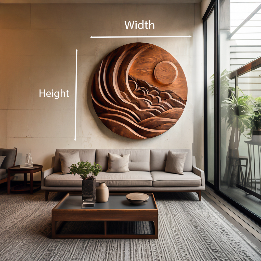 Modern Mountain Sun Wall Art Sculpture For Living Room RTTHTTWA075