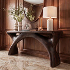 Mid Century Console Table With Flowing Curved Frame For Entryway SINLKIFLP144