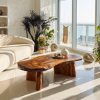 Organic Modern Live Edge Coffee Table With Natural Edge Design For Living Room SINLHACF420