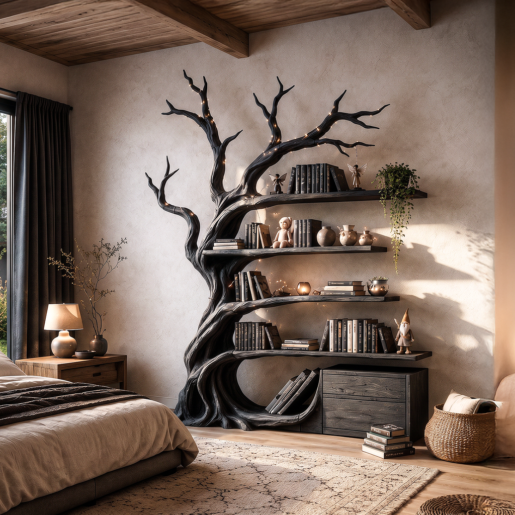 Libreria Moderna ad Albero Mensole a Ramo Artigianali Per Biblioteca Domestica SINLHATB768