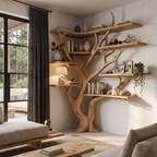 Contemporary Tree Bookshelf With Corner Branch Design For Home Office SINLHATB778