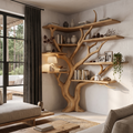 Modern Corner Tree Bookshelf With Asymmetrical Shelves For Living Room SINLHATB777