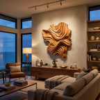 Organic Wood Wall Art Wave Design For Luxury Living Room RTTHTTWA132