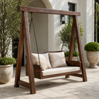 Organic Wood Swing With Backrest For Patio RTTHTTSG002
