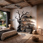 Libreria Moderna ad Albero Mensole a Ramo Artigianali Per Biblioteca Domestica SINLHATB768