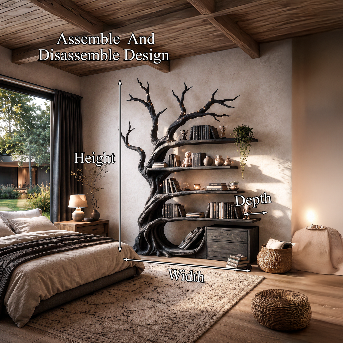 Libreria Moderna ad Albero Mensole a Ramo Artigianali Per Biblioteca Domestica SINLHATB768
