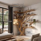 Modern Corner Tree Bookshelf With Asymmetrical Shelves For Living Room SINLHATB777