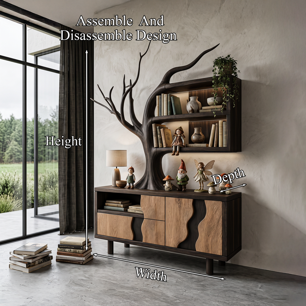 Modern Cabinet With Integrated Tree Branch Design For Living Room SINLHASD546