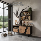 Modern Cabinet With Integrated Tree Branch Design For Living Room SINLHASD546