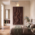 Natural Christmas Abstract Wall Decor With Fluid Carved Design For Bedroom SINLSAWA149