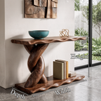 Contemporary Console Table With Spiral Base And Lower Display Shelf For Living Room SINLKICS701