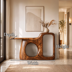 Organic Console Table With Sculptural Open Frame For Entryway SINLKICS706