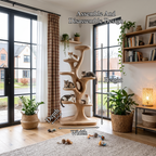 Modern Tree Shaped Cat Tree With Multi Level Platforms For Indoor Cats SINLHATT017