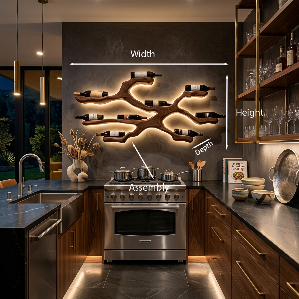Modern Wine Rack Wall Display For Kitchen And Dining Area RTTHTTWH012