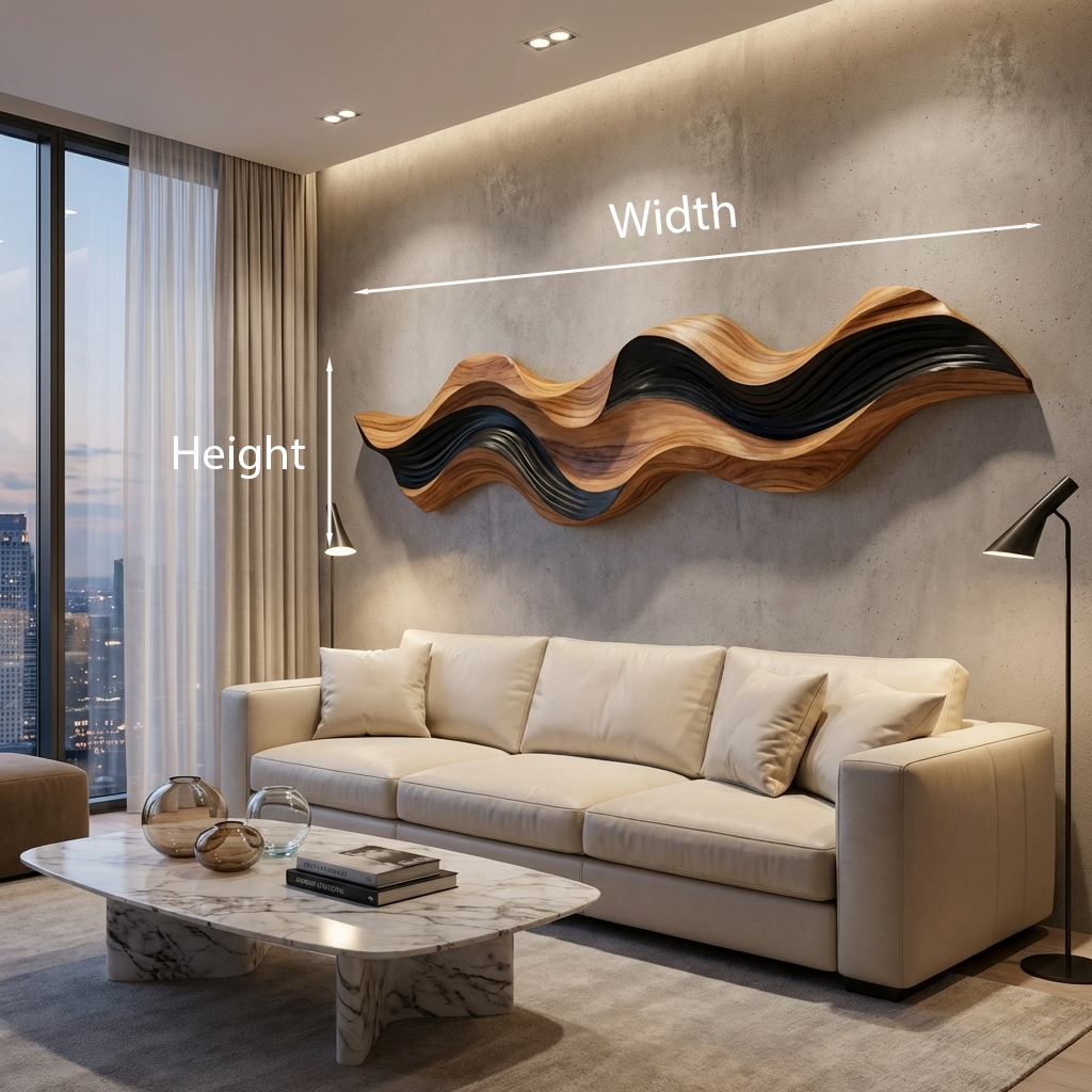 Modern Abstract Wooden Wall Art Flowing Sculptural Design For Home RTTHTTWA156
