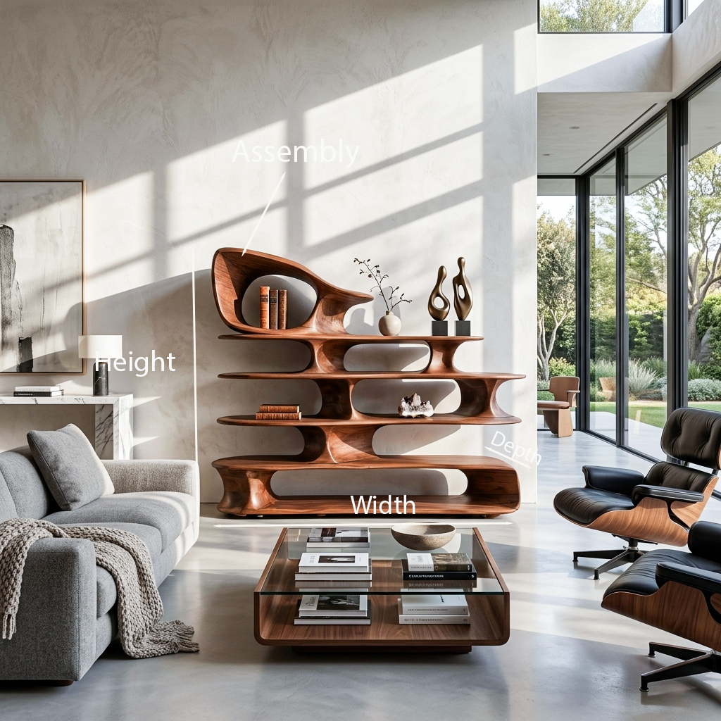 Modern Sculptural Standing Shelf For Living Room SITHTTSS005
