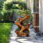 Organic Sculptural Multi Tier Planter For Garden Decor RTTHTTPT007