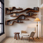 Organic Floating Bookshelf For Living Room Or Study SITHHNFL027