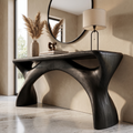 Mid Century Console Table With Flowing Curved Frame For Entryway SINLKIFLP144
