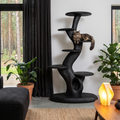Rustic Sculptural Cat Tree With Multi Level Platforms For Living Room SINLHATT015