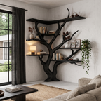 Contemporary Tree Bookshelf With Corner Branch Design For Home Office SINLHATB778