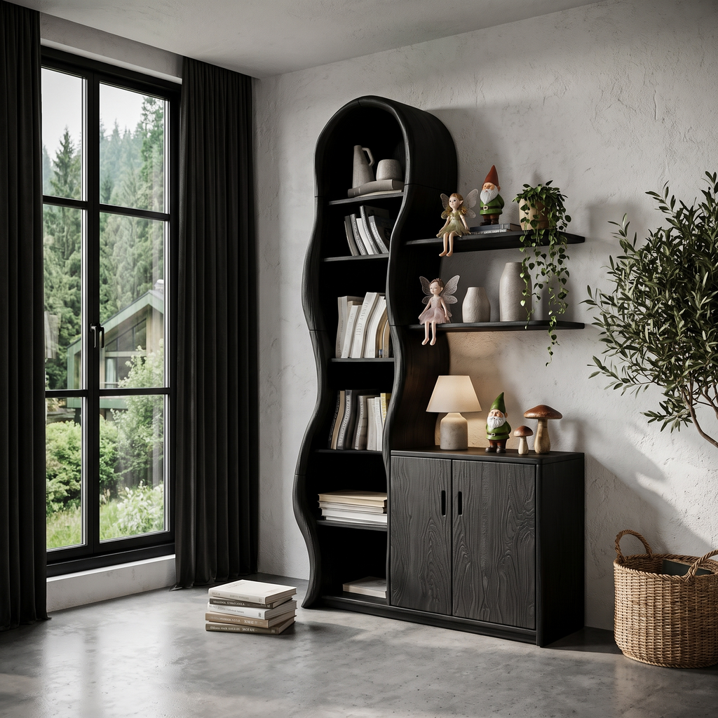 Contemporary Wooden Display Cabinet With Sculptural Branch Frame For Living Room SINLHASD540
