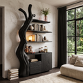 Organic Display Cabinet With Flowing Tree Silhouette For Bedroom SINLHASD542