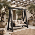 Organic Wood Swing With Backrest For Patio RTTHTTSG002