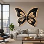 Modern Wooden Butterfly Wall Art Hand Carved For Living Decor RTTHTTWA153