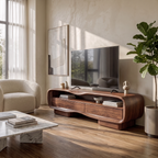 Natural Media Console With Solid Block Design For Living Room And Family Room SINLKITVC093