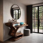 Sculptural Console Table Asymmetrical Hollow Base Design For Entryway SINLHACS694