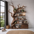 Libreria Moderna ad Albero Mensole a Ramo Artigianali Per Biblioteca Domestica SINLHATB768