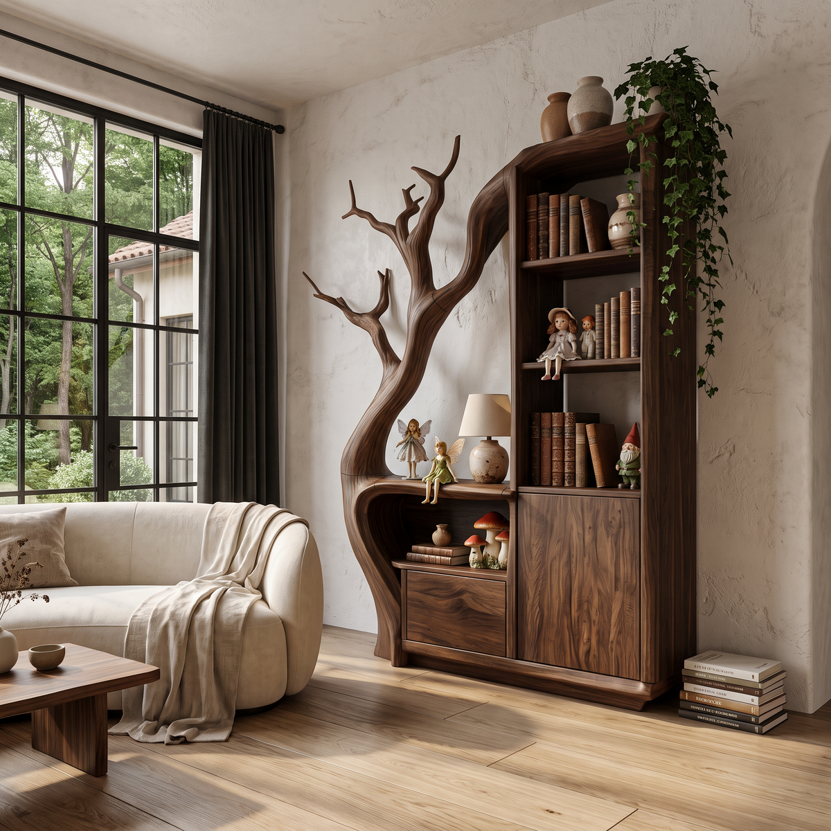 Modern Storage Cabinet With Rounded Frame Design For Entryway SINLHASD544
