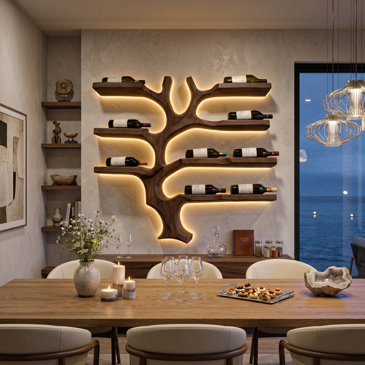 Modern Wall Mounted Branch Wine Holder For Kitchen RTTHTTWH009
