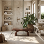 Modern Organic Shower Bench For Bathroom Or Spa Furniture SITHTTSB013