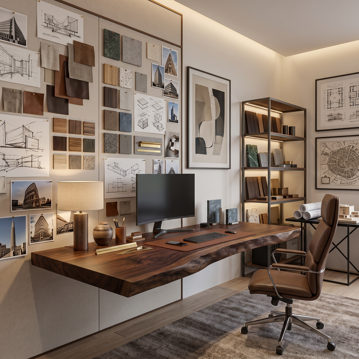Modern Live Edge Floating Desk For Home Workspace SITHTTDE047