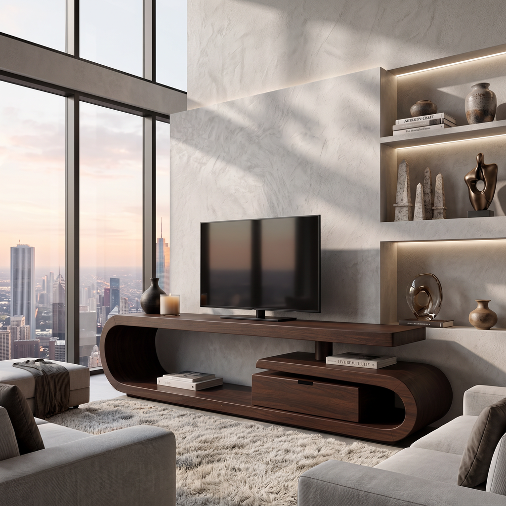 Handcrafted TV Cabinet For Living Room Media Use RTTHTTTVC034