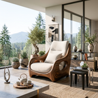 Organic Armchair Smooth Curved For Living Room RTTHTTACC013