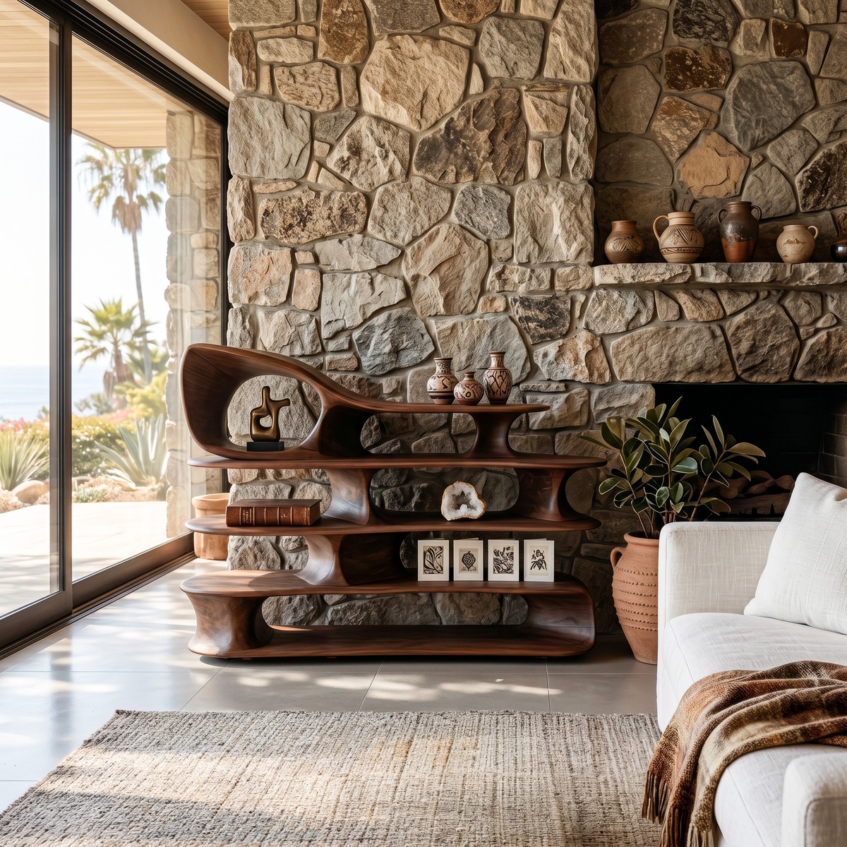 Modern Sculptural Standing Shelf For Living Room SITHTTSS005