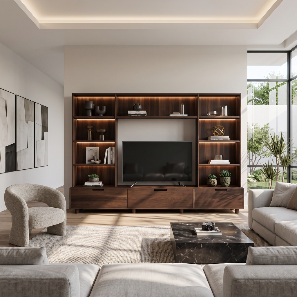 Large Entertainment Center With LED Lighting For Living Room SITHTTTVC012