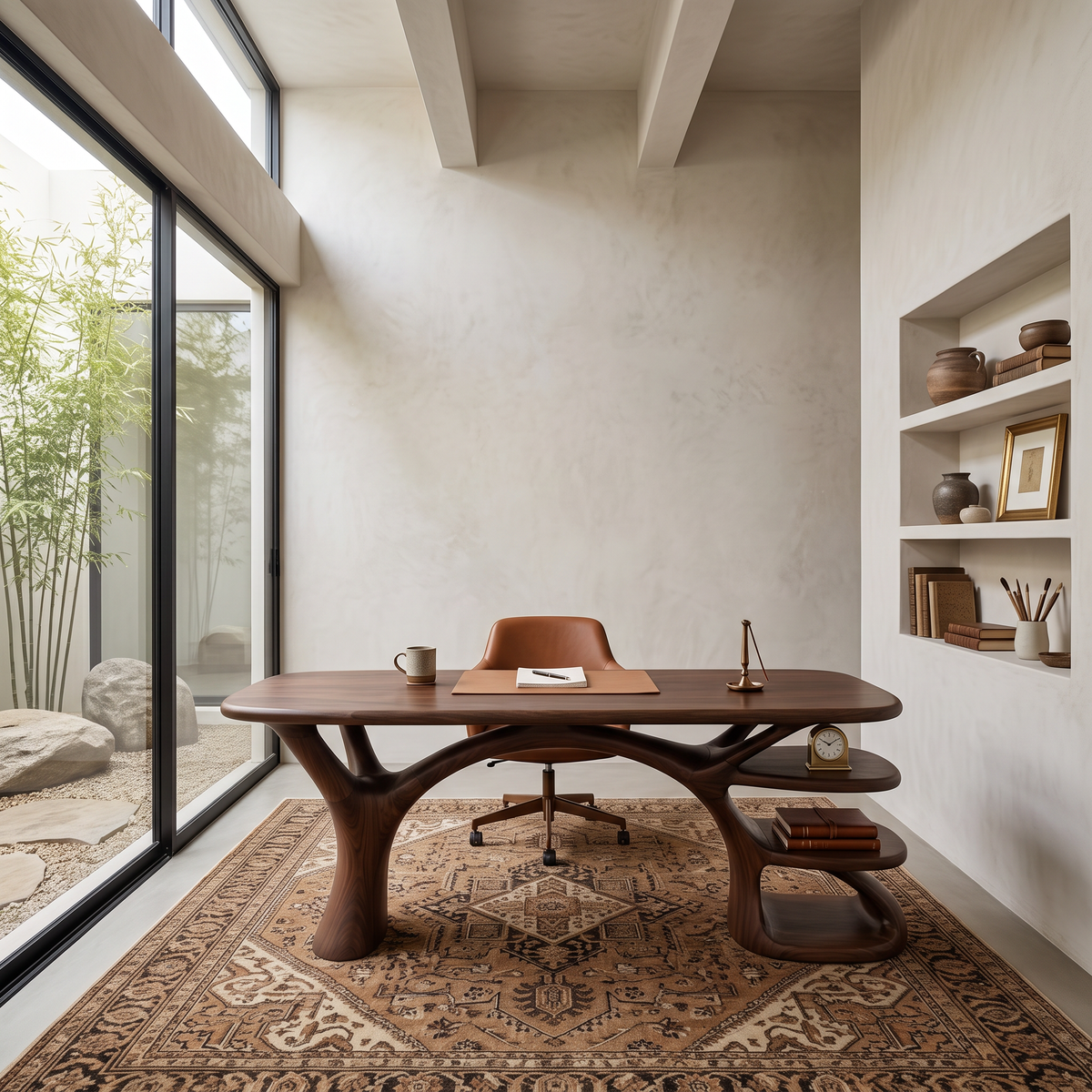 Modern Organic Form Study Desk Bedroom Workspace SILDTTNDE045