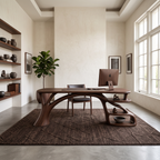 Rustic Curved Leg Writing Desk Home Office SILDTTNDE046