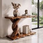 Contemporary Console Table With Spiral Base And Lower Display Shelf For Living Room SINLKICS701