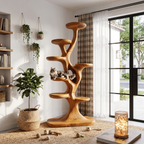 Modern Tree Shaped Cat Tree With Multi Level Platforms For Indoor Cats SINLHATT017