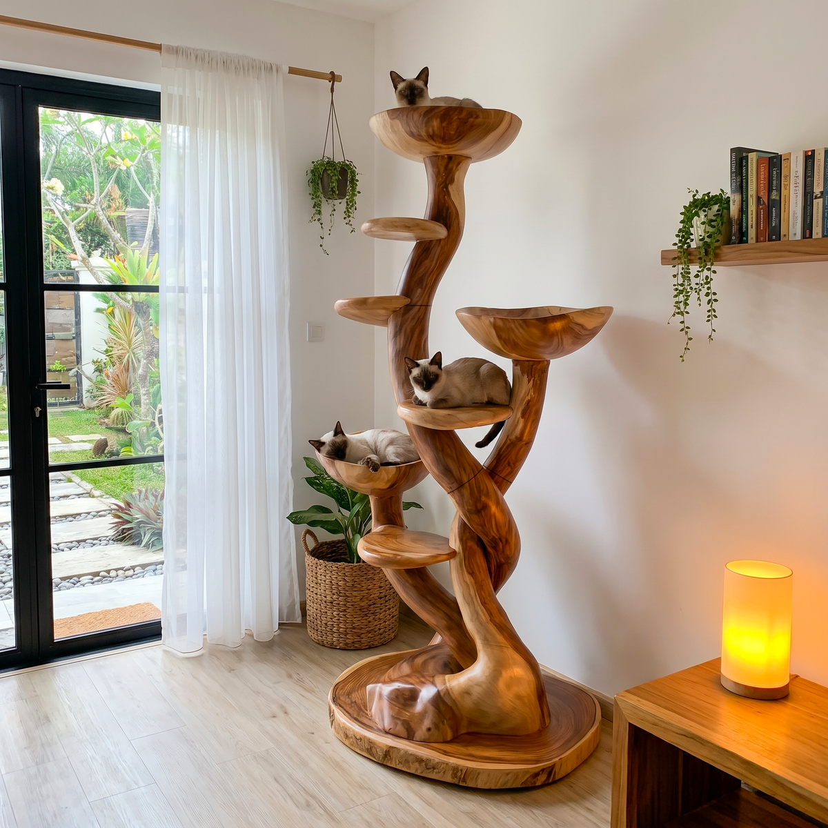 Organic Sculptural Cat Tree With Multi Level Platforms For Indoor Cats SINLHATT018