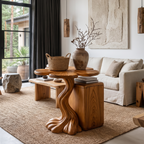 Modern Side Table With Tree Inspired Base For Living Room SINLHASTA305
