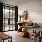 Sculptural Console Table Asymmetrical Hollow Base Design For Entryway SINLHACS694