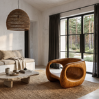 Contemporary Sculptural Chair With Flowing Armrest Design For Living Room SINLHACHR039